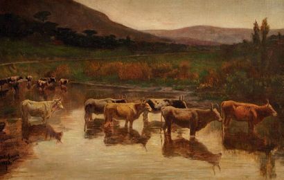 Alfred GODCHAUX (Paris 1835-1895)
Les vaches...