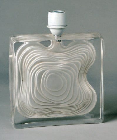 DAUM
Lampe de table rectangulaire en verre...