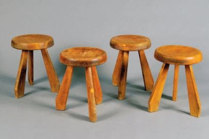 Charlotte PERRIAND (1903-1999)
Quatre tabourets...