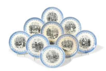 Série de neuf assiettes « Voyage en Russie...
