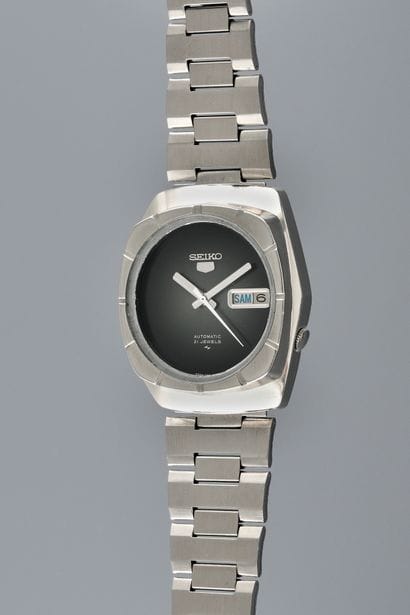 SEIKO

5 five.

About: 1970.

Steel wristwatch,...