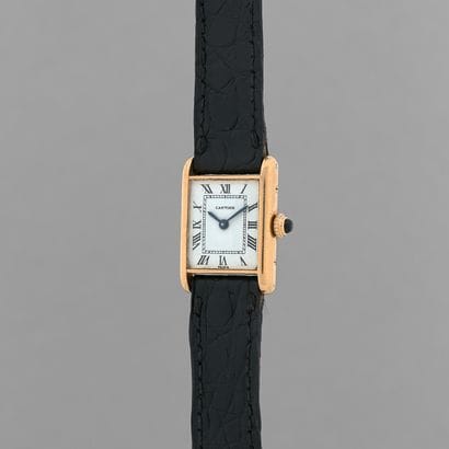 CARTIER

Tank.

About: 1950.

Ladies' wristwatch...