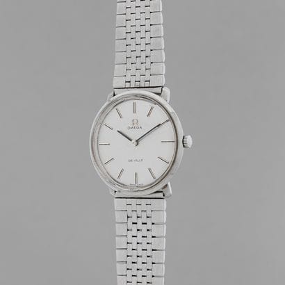 OMEGA

Deville.

Circa: 1970.

Steel wristwatch,...