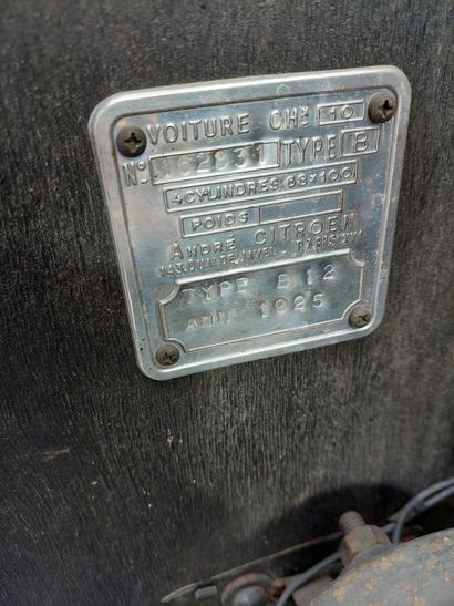 1925 CITROEN 
Fabriquée par Citroën d'octobre...