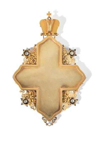 CROIX 

Décoré d’une miniature avec la Vierge...