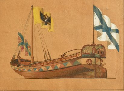 ECOLE RUSSE, XIXe siècle

Dessin d’un bateau

Gouache...