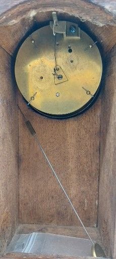 Mahogany veneered HANDKERCHIEF. The dial...