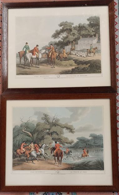 DEUX GRAVURES représentant des scènes de...