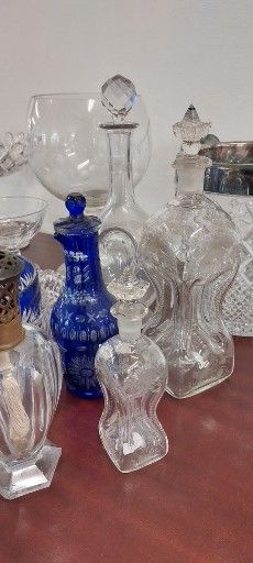 SET of glassware including carafes, champagne...