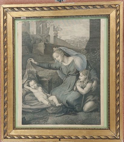 Paire de GRAVURES encadrées : 