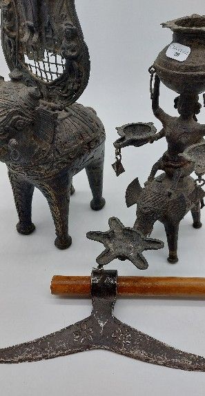 BASTAR 

Two lost wax bronzes decorated with...