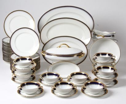 TABLE SERVICE, of 62 pieces, in white porcelain...