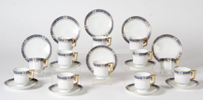 PORCELAIN OF LIMOGES, 
Twelve coffee cups...