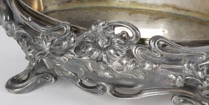 Important silver plated bronze planter and...