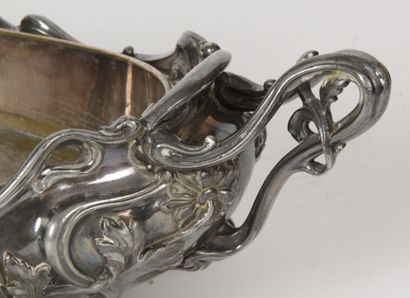 Important silver plated bronze planter and...