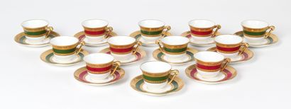 RAYNAUD, Limoges porcelain
12 cups and their...