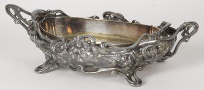 Important silver plated bronze planter and...