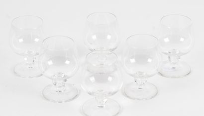 DAUME France, six small crystal balloon glasses...