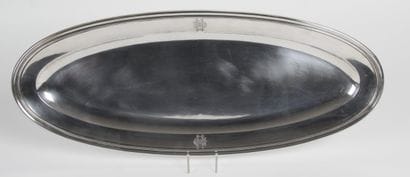 OVAL FISH PLAT, in silver 950 thousandth,...