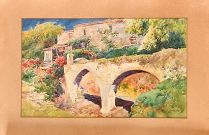Ernest LESSIEUX (1848-1925)
Provencal garden
Watercolor
Signed...