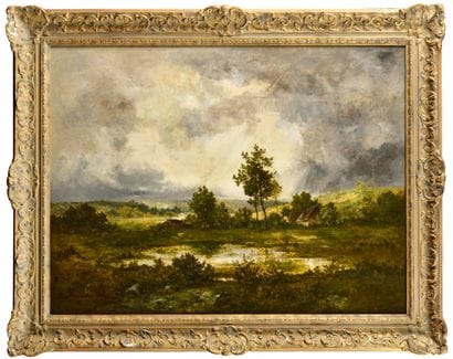 Léon RICHET (1847-1907)
Pond under a stormy...