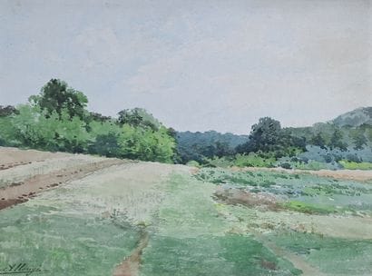 Auguste ALLONGÉ (1833-1898)
The meadow 
Watercolor...