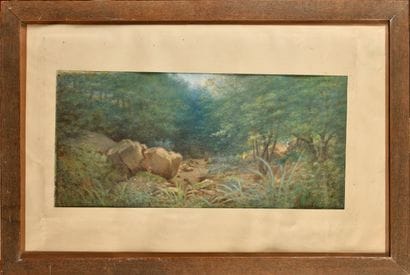 Auguste ALLONGÉ (1833-1898)
The stream
Pastel
Signed...