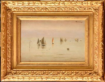 Emile BOULARD (1863-1943)
Sailboats 
Oil...