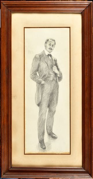 FRENCH SCHOOL AROUND 1900
Elegant standing
Pencil...