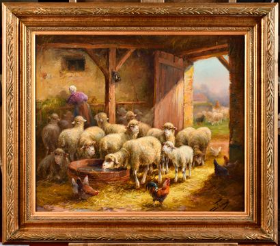 Jeanne FROMENT (XIX - XX) 
In the sheepfold...