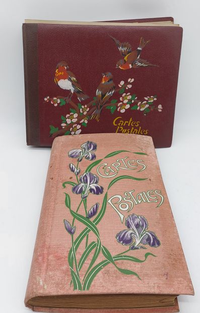 TWO ALBUMS OF OLD POST CARDS and miscell...