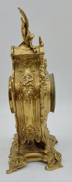 Gilt and chased bronze CARTEL, enamelled...