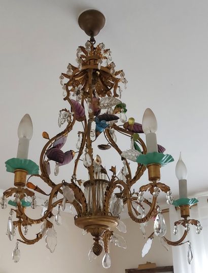MAISON JANSEN dans le goût de 
Lustre à cinq...