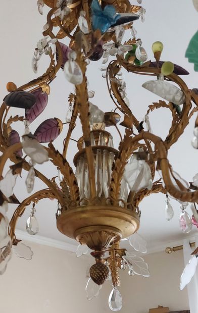 MAISON JANSEN dans le goût de 
Lustre à cinq...
