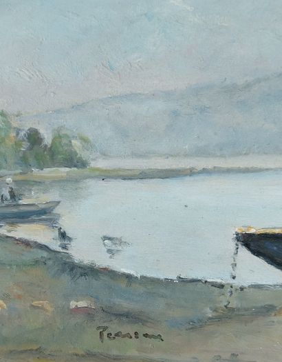 FRENCH SCHOOL
Boat 
Oil on isorel
Signed...