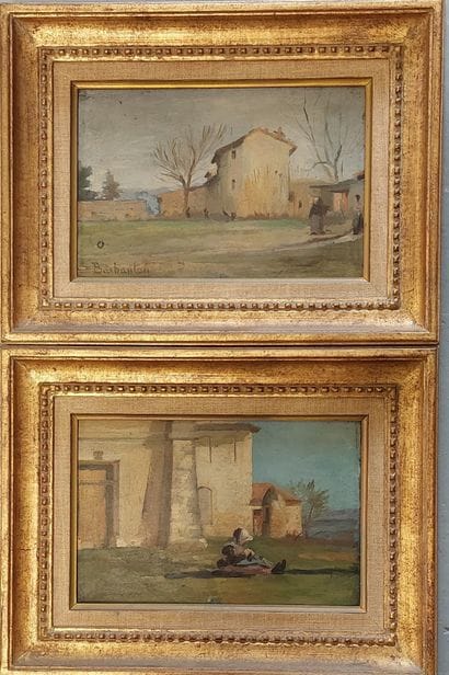 BARBANTAN 
Landscapes
Pair of oils on panel
Signed...