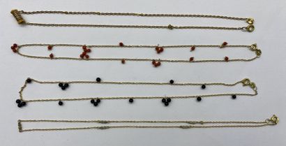 GOLDEN SET
4 chain necklaces 
Gross weight...