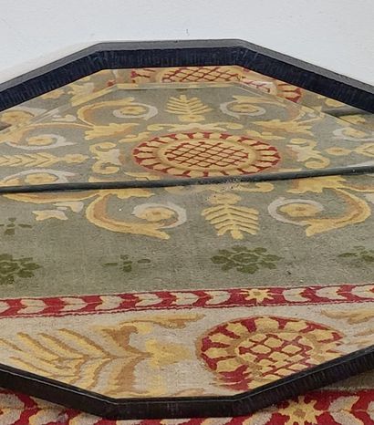 Hammered iron diamond-shaped MIRROR circa...