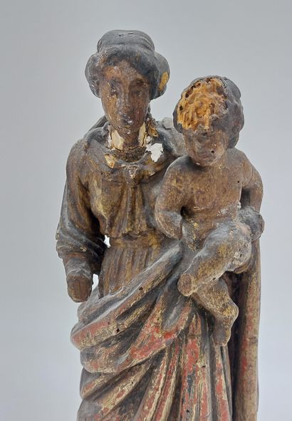 wooden VIRGIN WITH CHILD
18th century
H :...