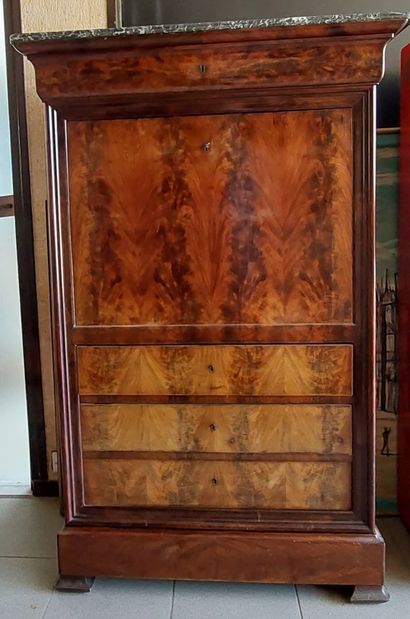 Mahogany and mahogany veneered SECRETARY...