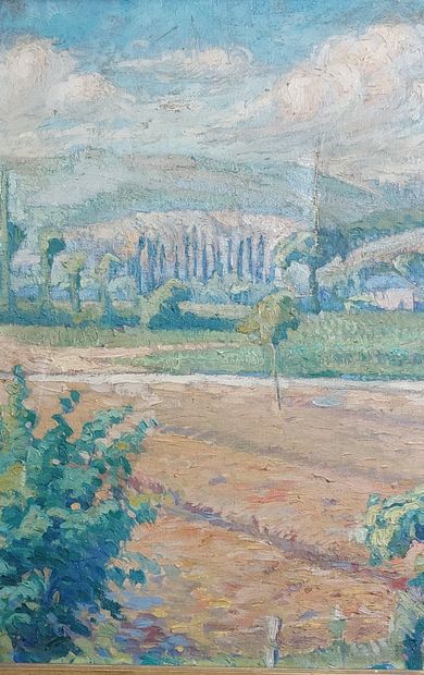 20th century FRENCH SCHOOL
Mountain landscape
Oil...