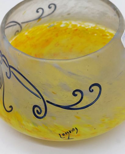 LEGRAS 
Iridescent glass vase decorated with...