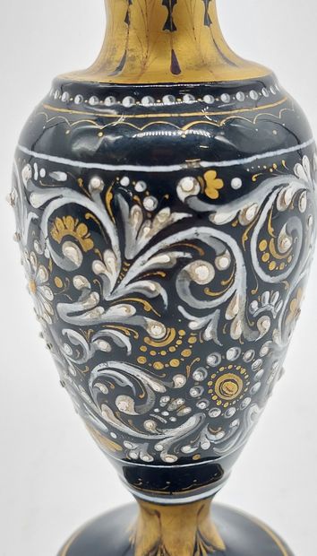 VASE in enamelled copper 
Renaissance style...