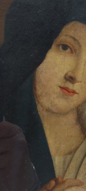 VIRGIN IN PRAYER
Oil on canvas (cut)
17th...