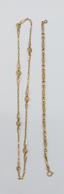 SET
- bracelet in 18K yellow gold, succession...
