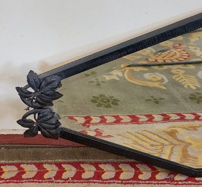 Hammered iron diamond-shaped MIRROR circa...