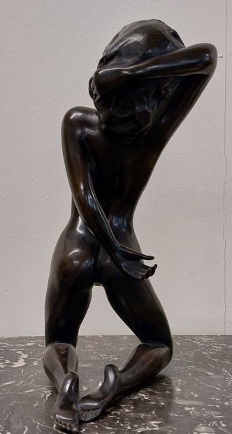 Charles CORREIA (1930-1988) 
Kneeling woman...