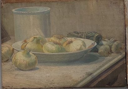 Octave LINET
Still life with onions
Oil on...