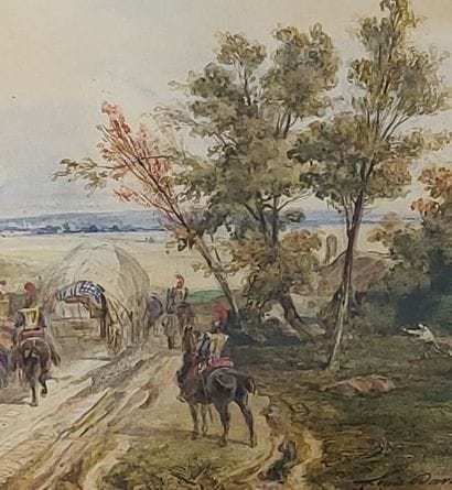 FRENCH SCHOOL XIXth century 
The charge 
Watercolor...