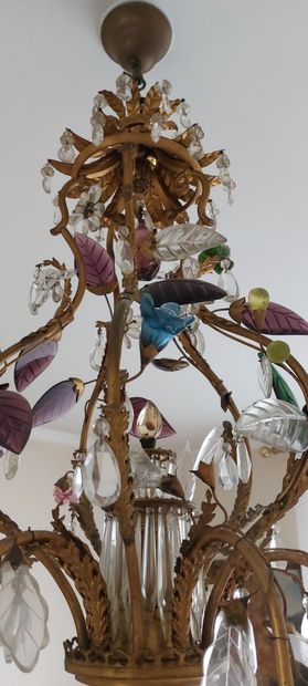 MAISON JANSEN dans le goût de 
Lustre à cinq...